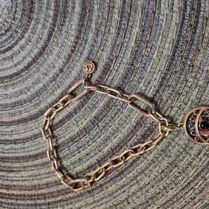 Gold Chain Bracelet with Multicolor Pendant